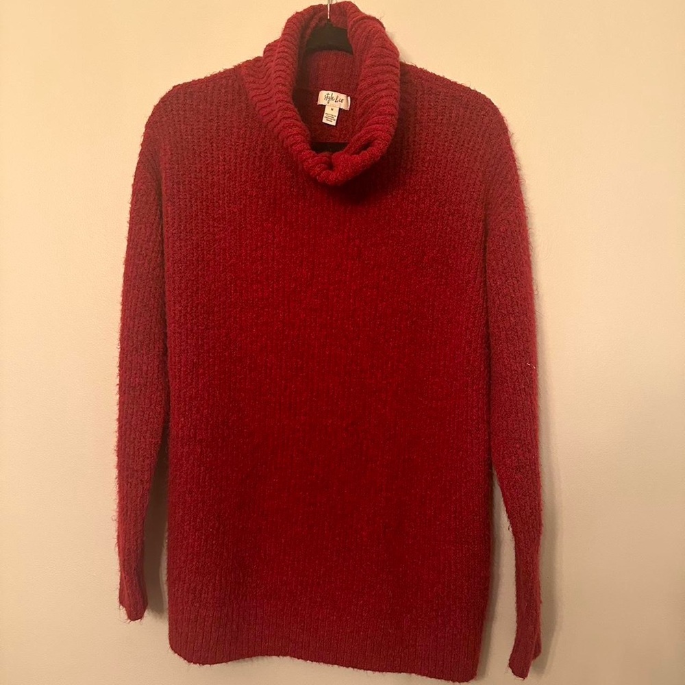 KNITTED RED STYLE & CO TURTLENECK SWEATER
